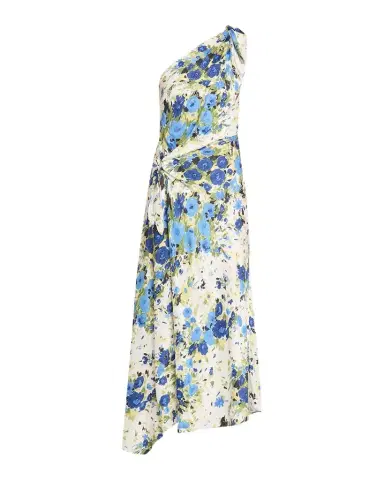 A.L.C. Eliana Floral Satin Draped Dress | Thumbnail 1