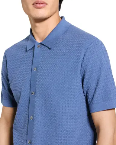 Theory Men's Cairn Cotton Waffle-Knit Shirt | Thumbnail 5 Theory Men's Cairn Cotton Waffle-Knit Shirt | Thumbnail 5