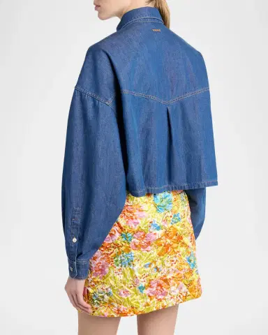 Versace Cropped Long-Sleeve Denim Shirt | Thumbnail 2 Versace Cropped Long-Sleeve Denim Shirt | Thumbnail 2