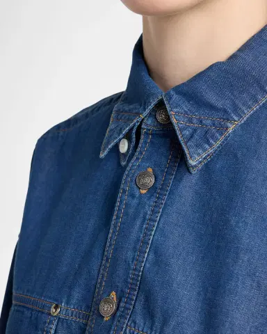 Versace Cropped Long-Sleeve Denim Shirt | Thumbnail 4 Versace Cropped Long-Sleeve Denim Shirt | Thumbnail 4