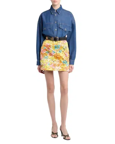 Versace Cropped Long-Sleeve Denim Shirt | Thumbnail 1 Versace Cropped Long-Sleeve Denim Shirt | Thumbnail 1