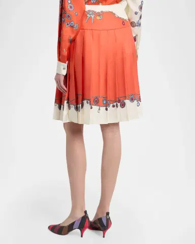 Versace Printed Silk Twill Skirt | Thumbnail 2 Versace Printed Silk Twill Skirt | Thumbnail 2