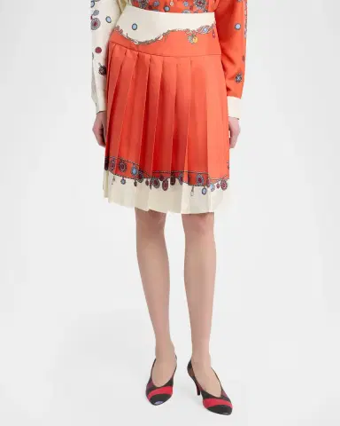 Versace Printed Silk Twill Skirt | Thumbnail 3 Versace Printed Silk Twill Skirt | Thumbnail 3