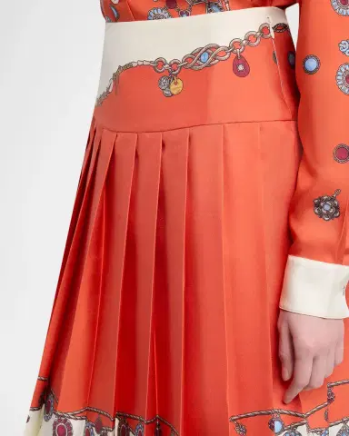 Versace Printed Silk Twill Skirt | Thumbnail 4 Versace Printed Silk Twill Skirt | Thumbnail 4