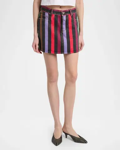 Versace Stripe Denim Mini Skirt | Thumbnail 3 Versace Stripe Denim Mini Skirt | Thumbnail 3