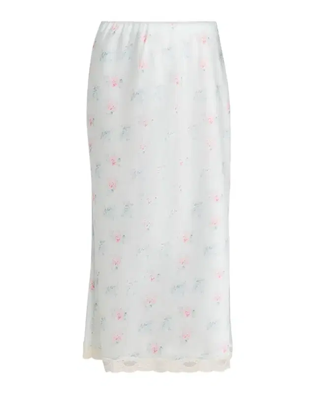 Castle Floral Satin Midi Skirt