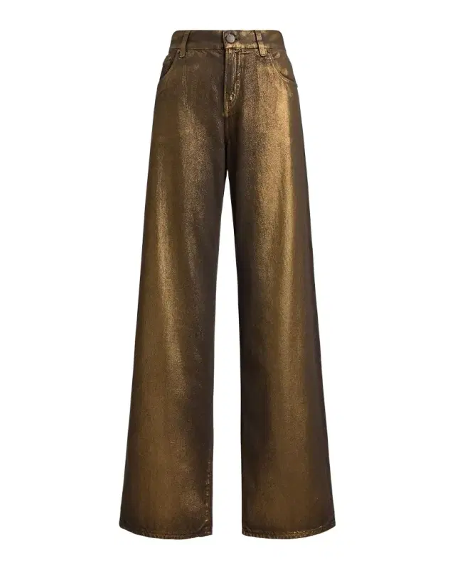 Ralph Lauren Collection Metallic Wide-Leg Jeans