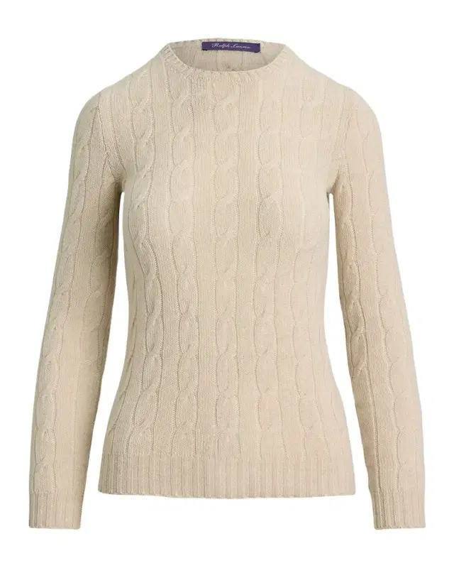 Ralph Lauren Collection Cable-Knit Cashmere Crewneck Sweater