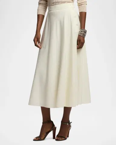 Ralph Lauren Collection Sonya Tropical Wool Crepe A-Line Midi Skirt | Thumbnail 6 Ralph Lauren Collection Sonya Tropical Wool Crepe A-Line Midi Skirt | Thumbnail 6