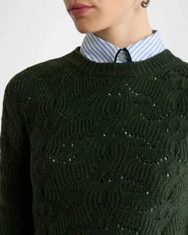 Etro Textured Pointelle Wool Crewneck Sweater | Thumbnail 5