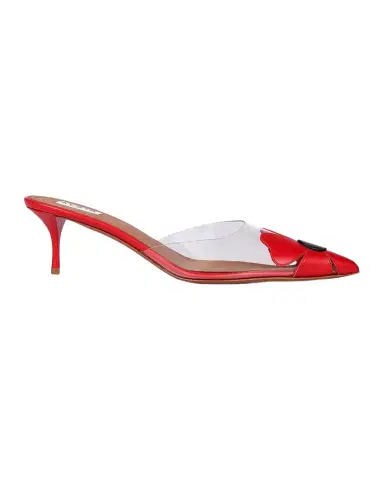 Alaïa 55mm Bloom Leather Transparent Mule Pumps | Thumbnail 1 Alaïa 55mm Bloom Leather Transparent Mule Pumps | Thumbnail 1