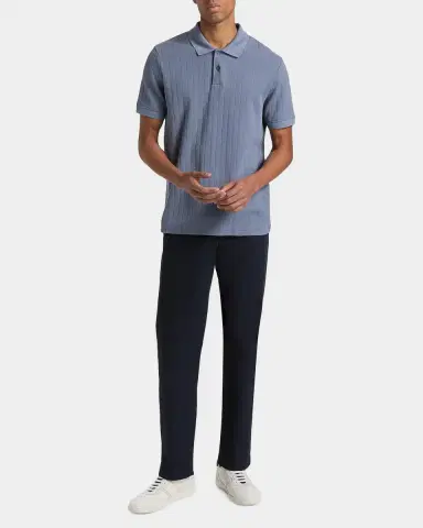 Vince Men's Drop-Needle Stripe Pima Cotton Polo Shirt | Thumbnail 2