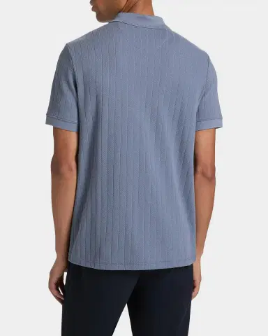 Vince Men's Drop-Needle Stripe Pima Cotton Polo Shirt | Thumbnail 3
