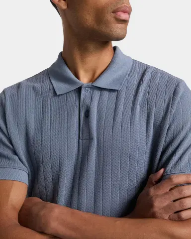 Vince Men's Drop-Needle Stripe Pima Cotton Polo Shirt | Thumbnail 5