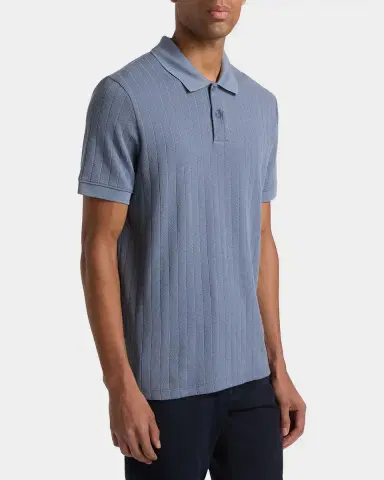 Vince Men's Drop-Needle Stripe Pima Cotton Polo Shirt | Thumbnail 7