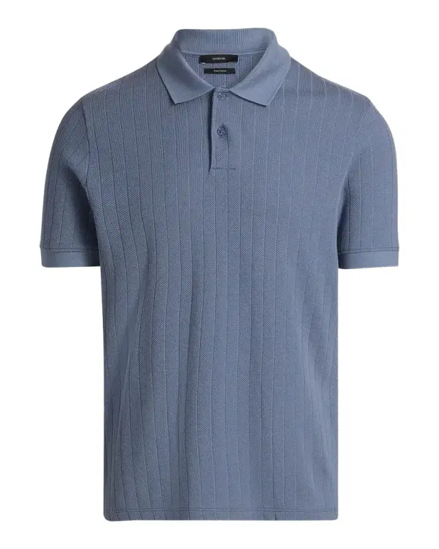 Vince Men 's Drop-Needle Stripe Pima Cotton Polo Shirt
