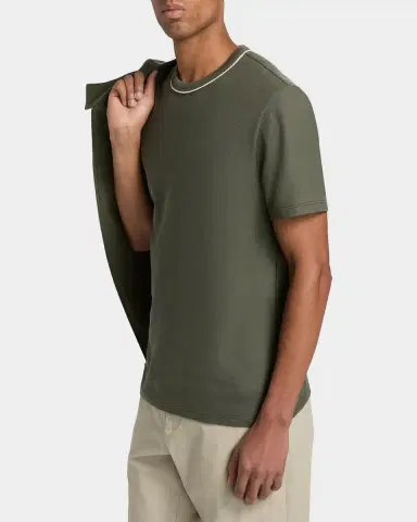Vince Men's Pima Cotton Pique Tipped Crewneck T-Shirt | Thumbnail 7 Vince Men's Pima Cotton Pique Tipped Crewneck T-Shirt | Thumbnail 7