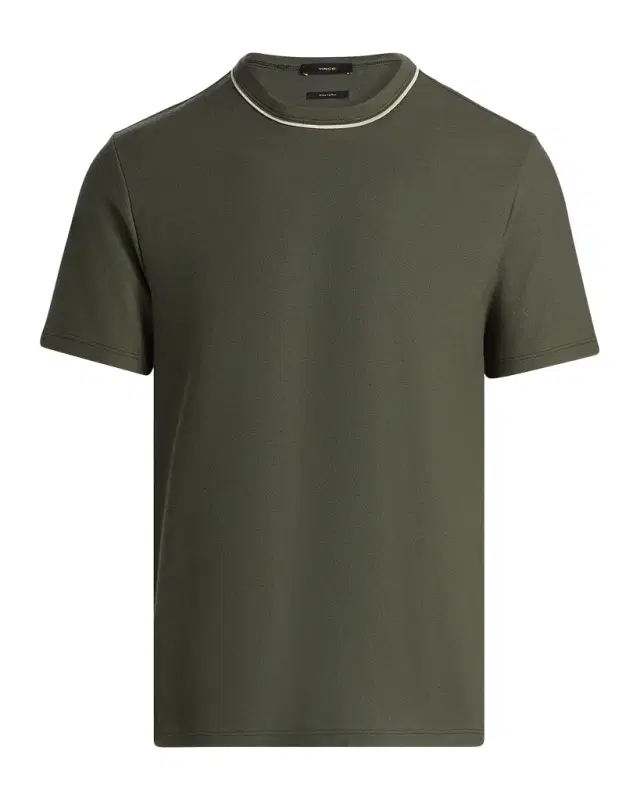 Men 's Pima Cotton Pique Tipped Crewneck T-Shirt Men 's Pima Cotton Pique Tipped Crewneck T-Shirt