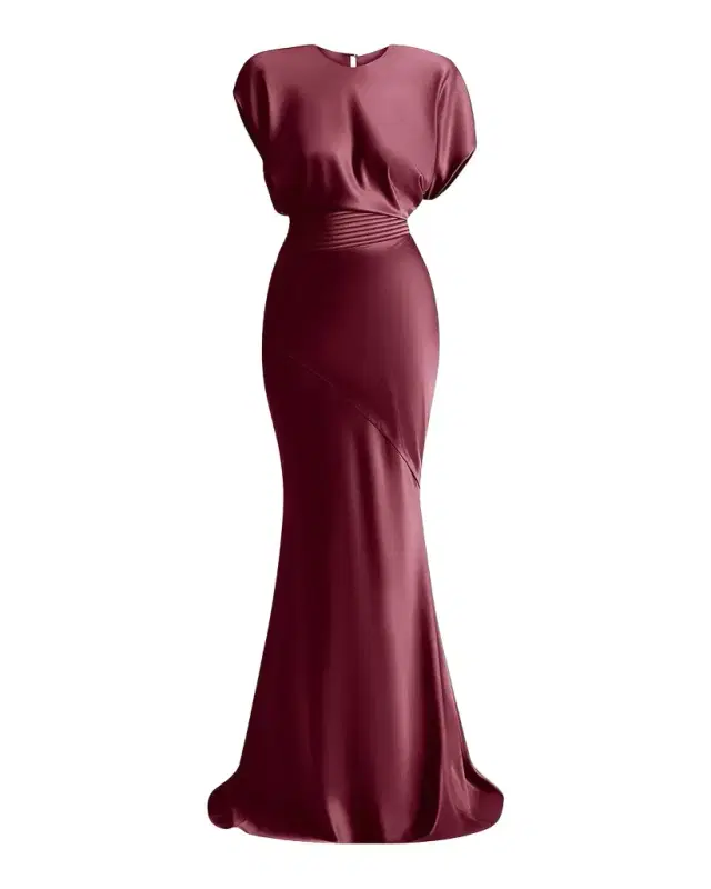 Bond Draped Stretch Satin Mermaid Gown