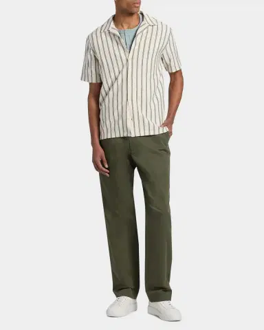 Vince Men's Stripe Terry Short-Sleeve Shirt | Thumbnail 2 Vince Men's Stripe Terry Short-Sleeve Shirt | Thumbnail 2