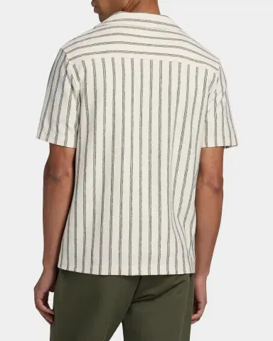 Vince Men's Stripe Terry Short-Sleeve Shirt | Thumbnail 3 Vince Men's Stripe Terry Short-Sleeve Shirt | Thumbnail 3