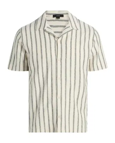 Vince Men's Stripe Terry Short-Sleeve Shirt | Thumbnail 1 Vince Men's Stripe Terry Short-Sleeve Shirt | Thumbnail 1