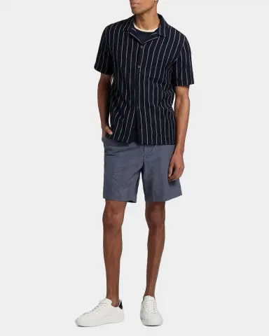 Vince Men's Stripe Terry Short-Sleeve Shirt | Thumbnail 2 Vince Men's Stripe Terry Short-Sleeve Shirt | Thumbnail 2