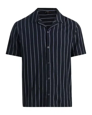 Vince Men's Stripe Terry Short-Sleeve Shirt | Thumbnail 1 Vince Men's Stripe Terry Short-Sleeve Shirt | Thumbnail 1