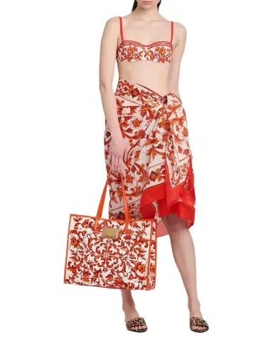 Dolce & Gabbana Majolica-Print Canvas Tote Bag | Thumbnail 1 Dolce & Gabbana Majolica-Print Canvas Tote Bag | Thumbnail 1
