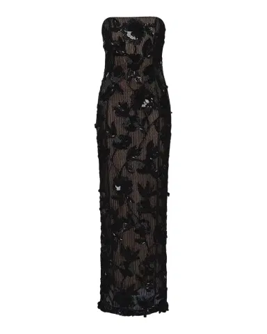 RACHEL GILBERT Pierre Strapless Embroidered Tulle Column Gown | Thumbnail 1