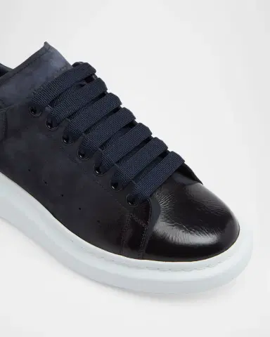 Alexander McQueen Men's Oversized Spray-Toe Suede Sneakers | Thumbnail 3