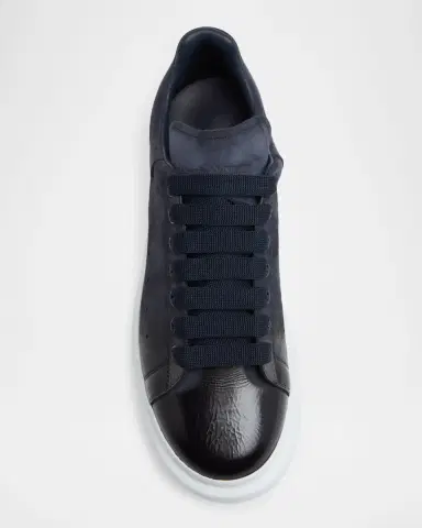 Alexander McQueen Men's Oversized Spray-Toe Suede Sneakers | Thumbnail 4