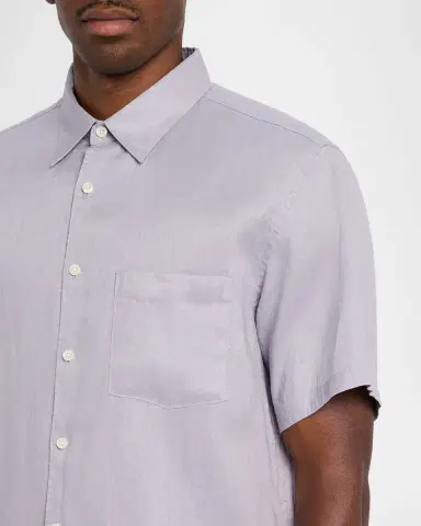 Theory Men's Irving Linen Button-Down Shirt | Thumbnail 5