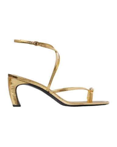 Tory Burch 65mm Pierced Strappy Metallic Leather Toe-Ring Sandals | Thumbnail 1 Tory Burch 65mm Pierced Strappy Metallic Leather Toe-Ring Sandals | Thumbnail 1