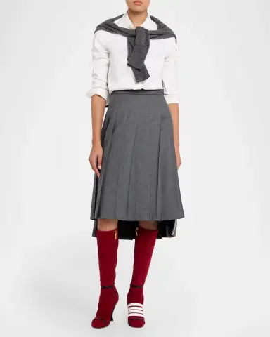 Thom Browne 105mm Trompe L 'oeil Suede Knee-High Boots | Thumbnail 2 Thom Browne 105mm Trompe L 'oeil Suede Knee-High Boots | Thumbnail 2