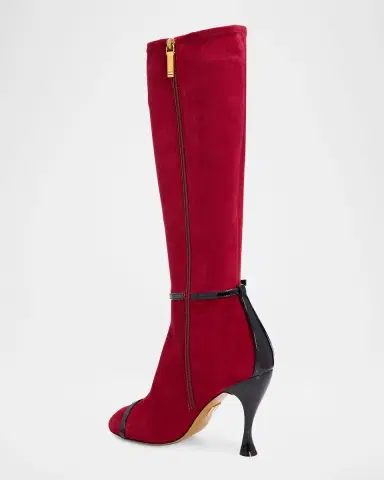 Thom Browne 105mm Trompe L 'oeil Suede Knee-High Boots | Thumbnail 3 Thom Browne 105mm Trompe L 'oeil Suede Knee-High Boots | Thumbnail 3