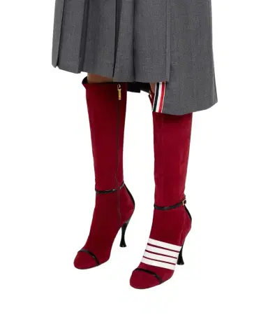 Thom Browne 105mm Trompe L 'oeil Suede Knee-High Boots | Thumbnail 1 Thom Browne 105mm Trompe L 'oeil Suede Knee-High Boots | Thumbnail 1