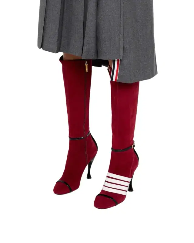 Thom Browne 105mm Trompe L 'oeil Suede Knee-High Boots