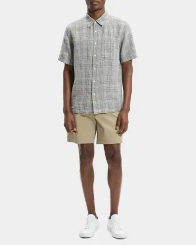 Theory Men's Irving Plaid Linen Shirt | Thumbnail 2 Theory Men's Irving Plaid Linen Shirt | Thumbnail 2
