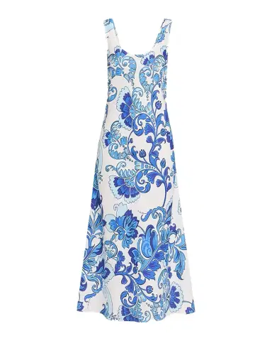 Johnny Was Floral Bias-Cut Linen Tank Dress | Thumbnail 1 Johnny Was Floral Bias-Cut Linen Tank Dress | Thumbnail 1