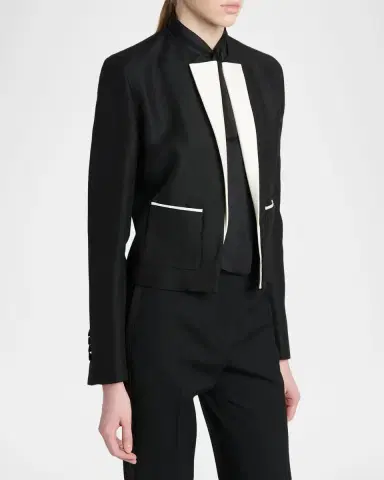 Tom Ford Contrast-Trim Short Sport Coat | Thumbnail 4