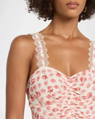 Cinq à Sept Stevie Ikat Roses Lace-Trim Midi Dress | Thumbnail 5 Cinq à Sept Stevie Ikat Roses Lace-Trim Midi Dress | Thumbnail 5