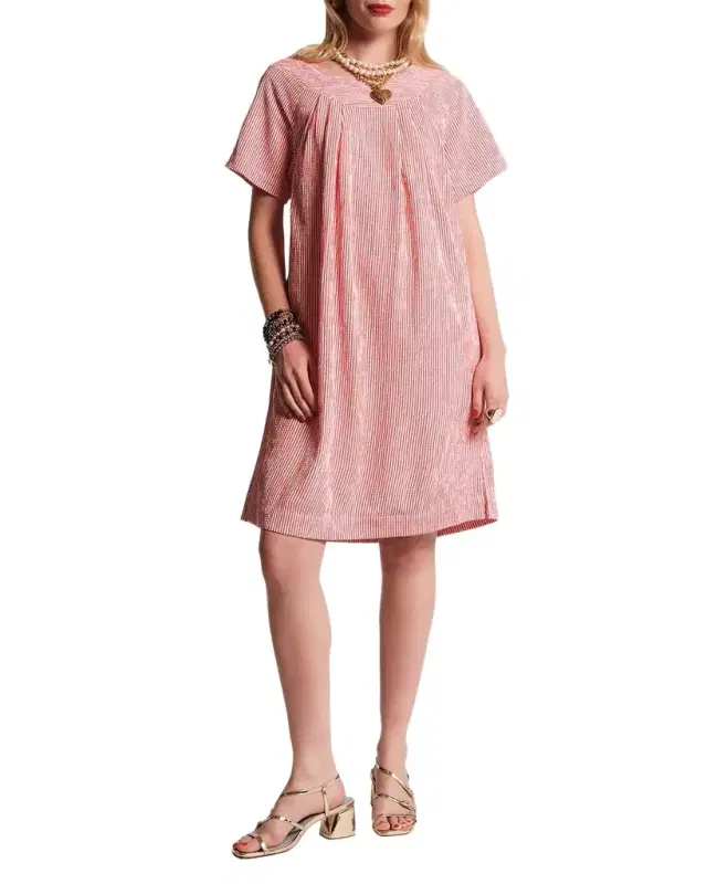 Frances Valentine Easy Striped Seersucker Shift Dress