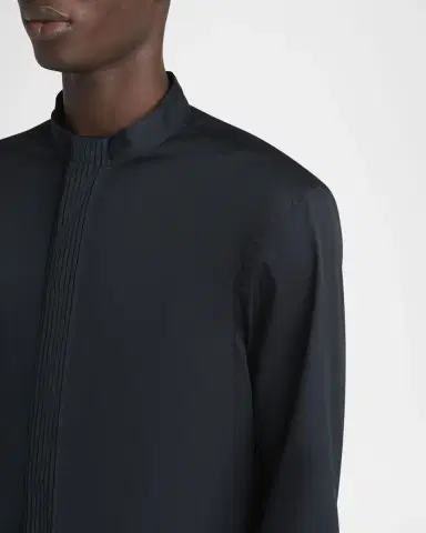 Giorgio Armani Men's Luxe Pleated Stripe Dress Shirt | Thumbnail 2