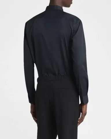 Giorgio Armani Men's Luxe Pleated Stripe Dress Shirt | Thumbnail 3