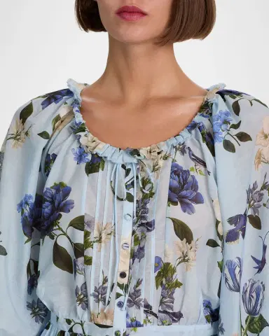 Alice + Olivia McLaine Cropped Button-Front Blouse | Thumbnail 4 Alice + Olivia McLaine Cropped Button-Front Blouse | Thumbnail 4