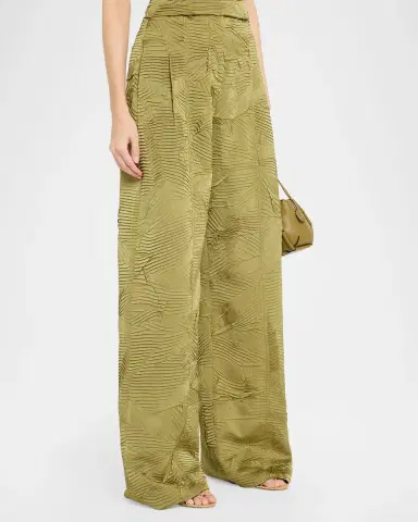 Ulla Johnson Carine High-Rise Crinkled Satin Pants | Thumbnail 3 Ulla Johnson Carine High-Rise Crinkled Satin Pants | Thumbnail 3