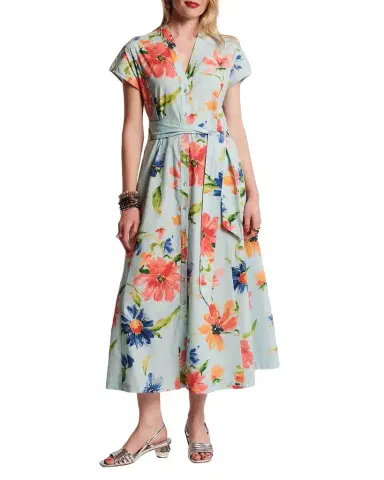 Frances Valentine Eve Floral-Print Cotton Midi Dress | Thumbnail 1 Frances Valentine Eve Floral-Print Cotton Midi Dress | Thumbnail 1
