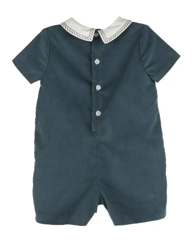 Boy 's Cozy Cotton Corduroy Romper, Size 6M-24M