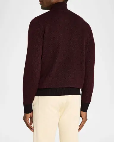 Loro Piana Men's Roadster 1/4-Zip Cashmere Sweater | Thumbnail 2 Loro Piana Men's Roadster 1/4-Zip Cashmere Sweater | Thumbnail 2